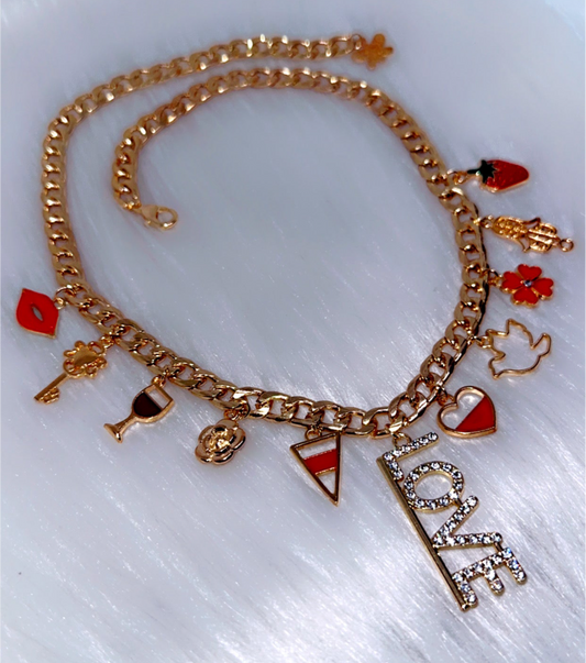 Red Junk Charm Necklace