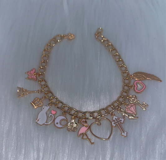Pink Junk Charms Bracelet- Sailor Moon